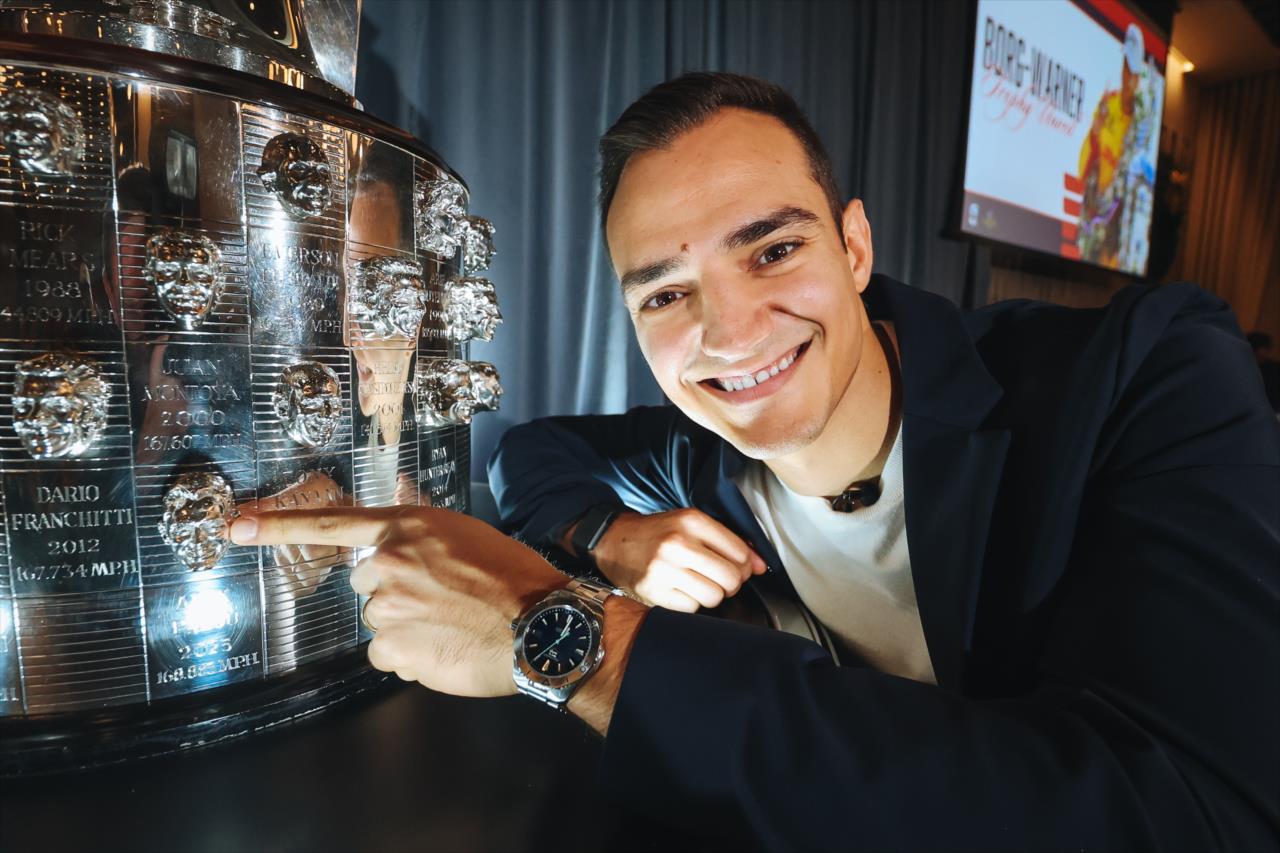Alex Palou's Likeness Unveiled on Borg-Warner Trophy - Photo by: Chris Owens -- Photo by: Chris Owens